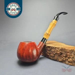 Bjarne Nielsen Signature Grade AX Smooth Apple w/ Bamboo Estate Briar Pipe, Unsmoked