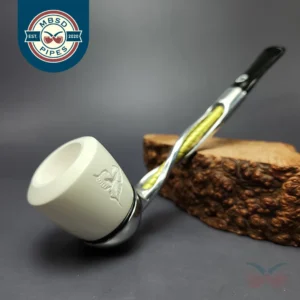 Falcon Shillelagh Green w/ MBSD Meerschaum Dublin Block Meerschaum Bowl Pipe, New