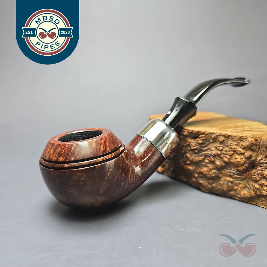 Dunhill 2008 Bruyere 3208 Smooth Rhodesian w/ Silver Estate Briar Pipe, English Estates