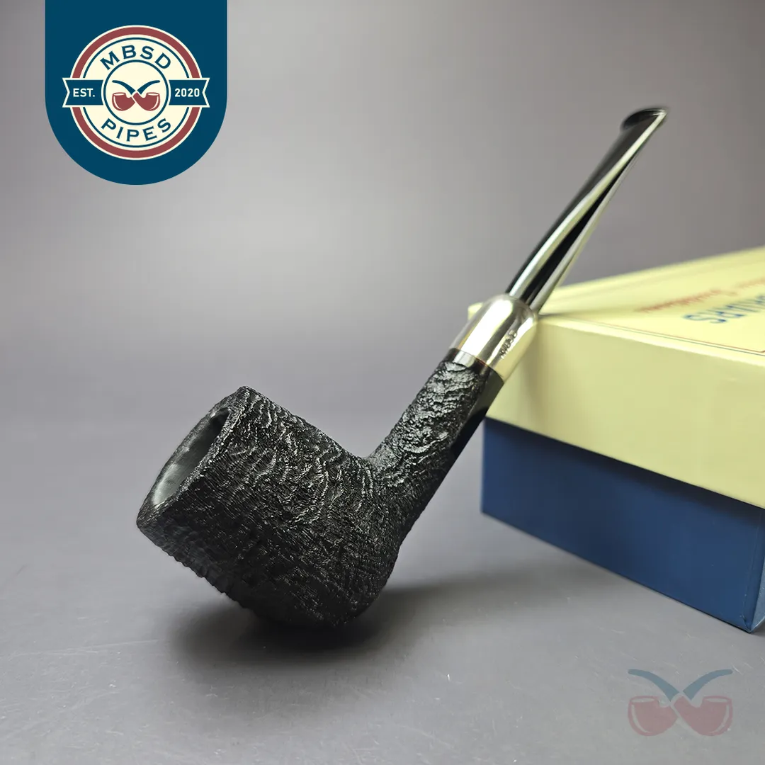 MBSD Briars Timeless Traditions 1 Sandblasted Billiard w/ Silver Handmade Briar Pipe, New