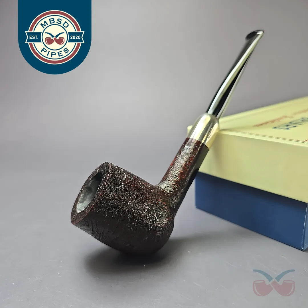 MBSD Briars Timeless Traditions 1 Sandblasted Billiard w/ Silver Handmade Briar Pipe, New