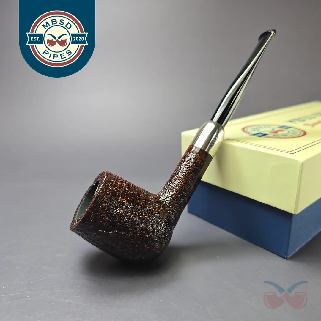 MBSD Briars Timeless Traditions 1 Sandblasted Billiard w/ Silver Handmade Briar Pipe, New