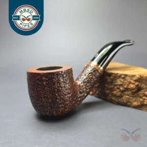 Savinelli Short Partially Rusticated Bent Pot Estate Briar Pipe, Italian Estates, 6mm