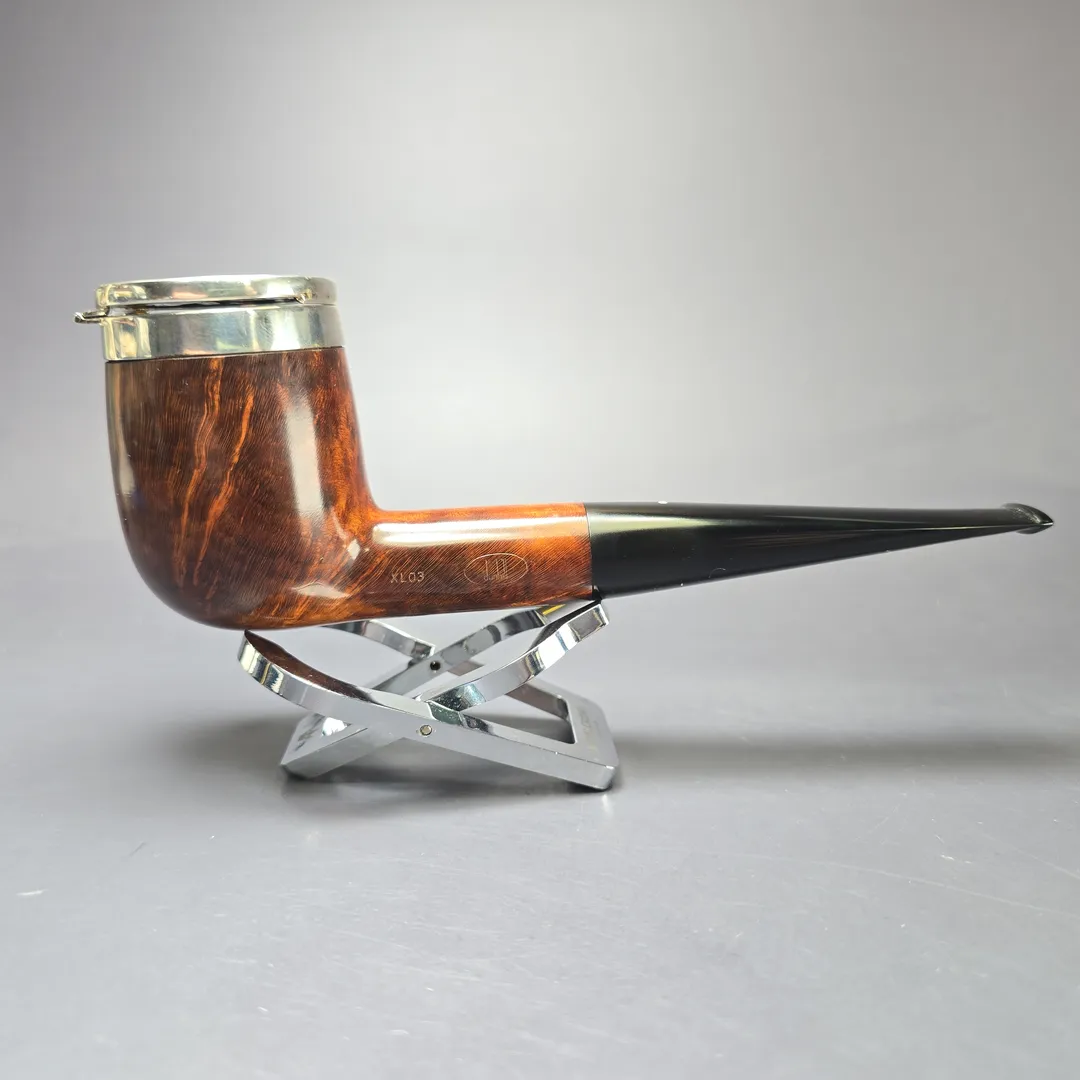 Dunhill 2005 Amber Root XL03 Smooth Giant Billiard w/ Silver Eagle Wind Cap Estate Briar Pipe, Unsmoked - Image 2