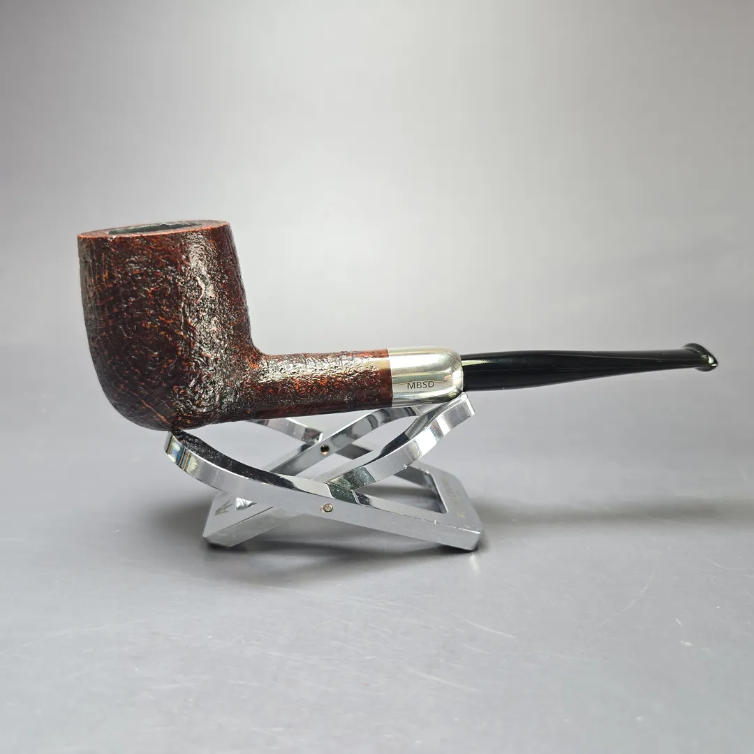 MBSD Briars Timeless Traditions 1 Sandblasted Billiard w/ Silver Handmade Briar Pipe, New - Image 3