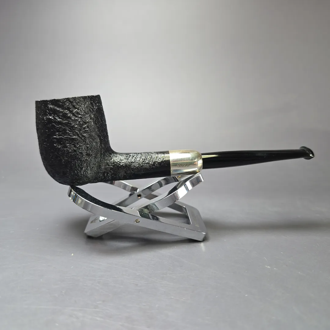 MBSD Briars Timeless Traditions 1 Sandblasted Billiard w/ Silver Handmade Briar Pipe, New - Image 3