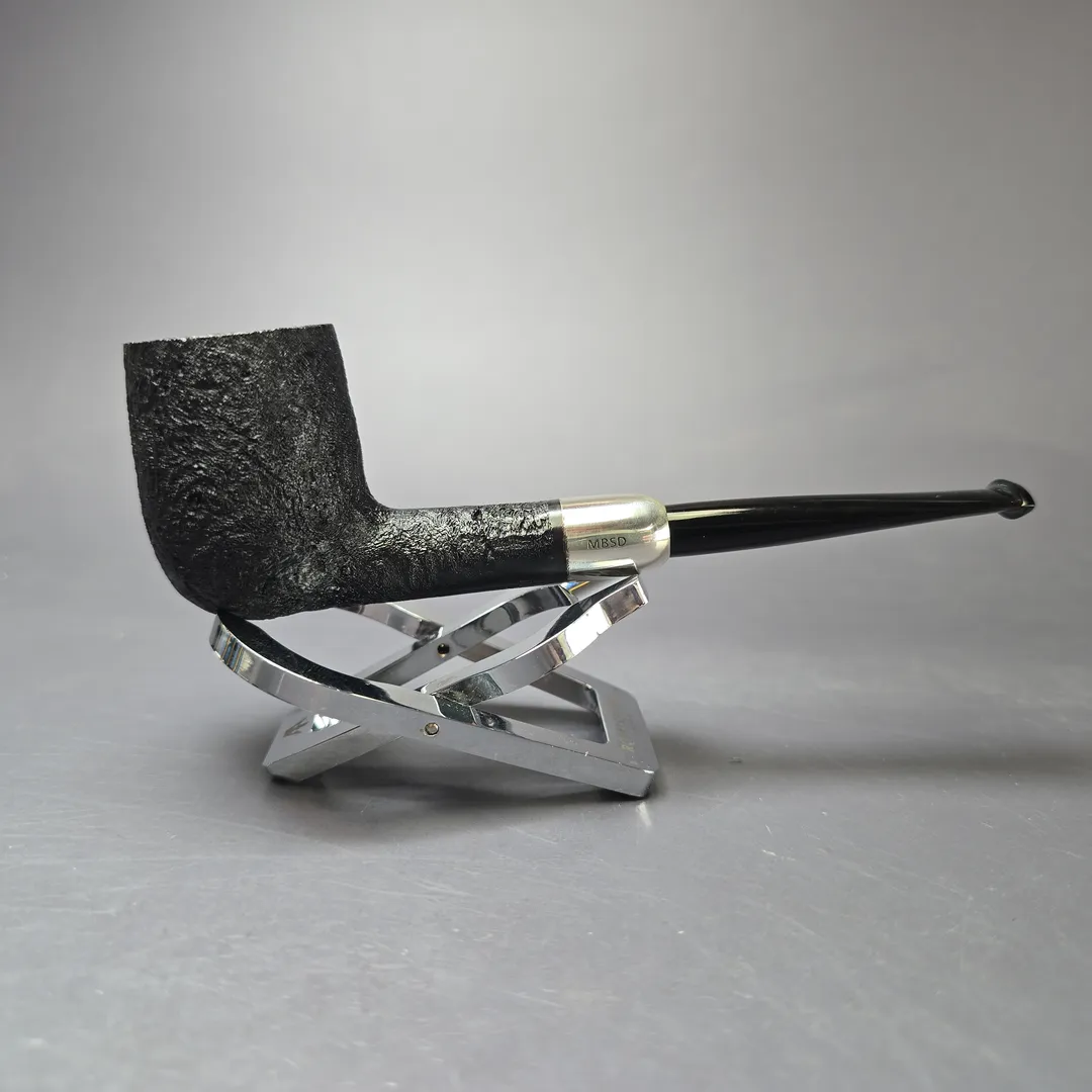 MBSD Briars Timeless Traditions 1 Sandblasted Billiard w/ Silver Handmade Briar Pipe, New - Image 3