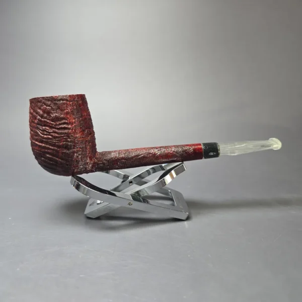 Pipe Tristan Sandblasted Liverpool w/ Perspex Handmade Briar Pipe, Unsmoked - Image 3