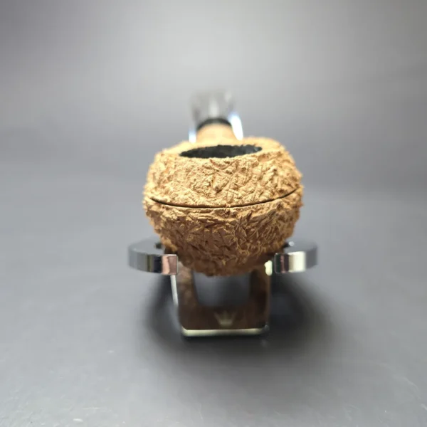 Pipe Tristan Natural Granite Rusticated Bullmoose w/ Perspex Handmade Briar Pipe, New - Image 3