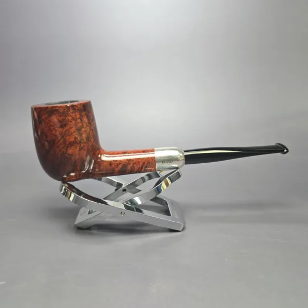 MBSD Briars Timeless Traditions 1 Smooth Billiard w/ Silver Handmade Briar Pipe, New - Image 3