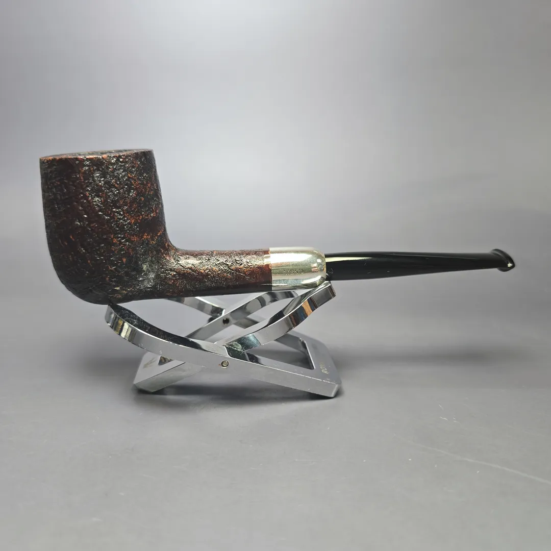 MBSD Briars Timeless Traditions 1 Sandblasted Billiard w/ Silver Handmade Briar Pipe, New - Image 3