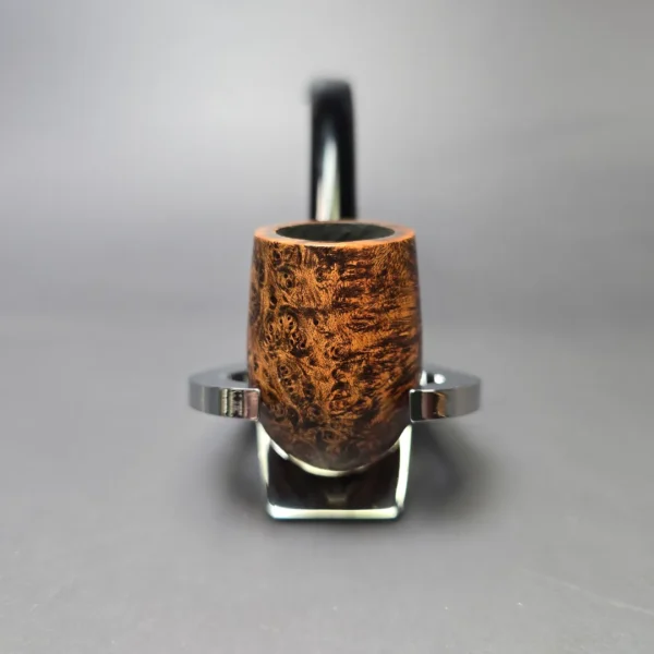 BriarWorks Classic C13 Dark Smooth Bent Billiard w/ Black Stem Briar Pipe, New - Image 3