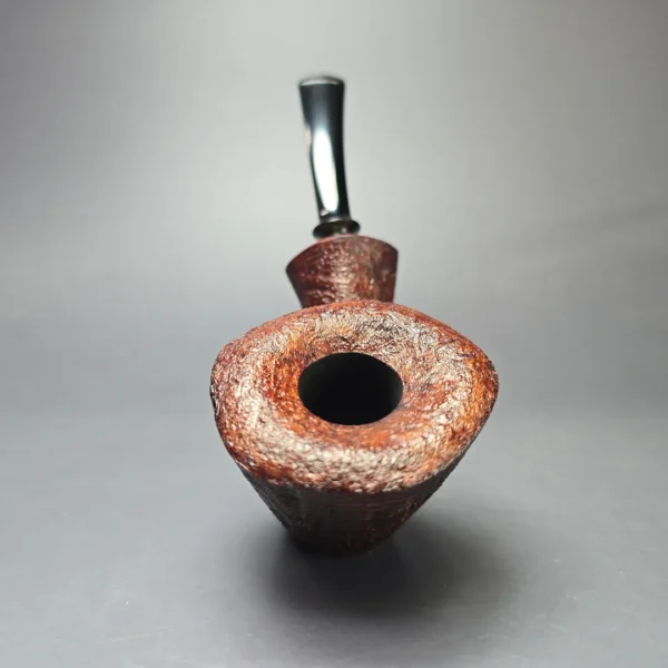 Madao 3000 Sandblasted Asymmetric Standing Dublin w/ Boxwood Handmade Briar Pipe, New - Image 3