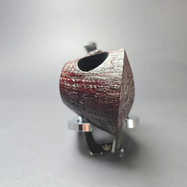 Madao Sandblasted "Drum" Blowfish w/ Boxwood Handmade Briar Pipe, New - Image 3