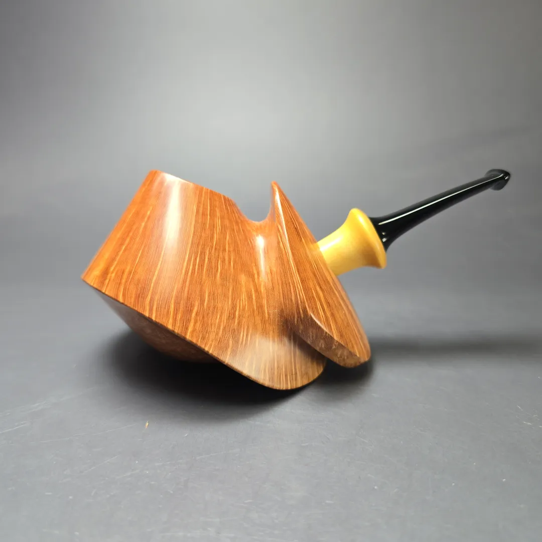 Madao 3000 Smooth Asymmetric Volcano w/ Boxwood Handmade Briar Pipe, New - Image 3