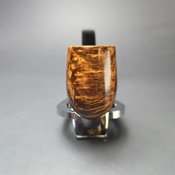 BriarWorks Classic C12 Dark Smooth Bent Billiard w/ Black Stem Briar Pipe, New - Image 3