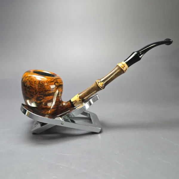 MBSD Briars Modern Masters 1 Smooth Peewit w/ Bamboo Briar Pipe, New - Image 3