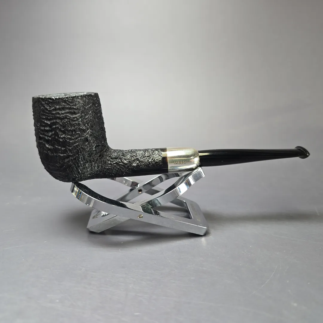 MBSD Briars Timeless Traditions 1 Sandblasted Billiard w/ Silver Handmade Briar Pipe, New - Image 3