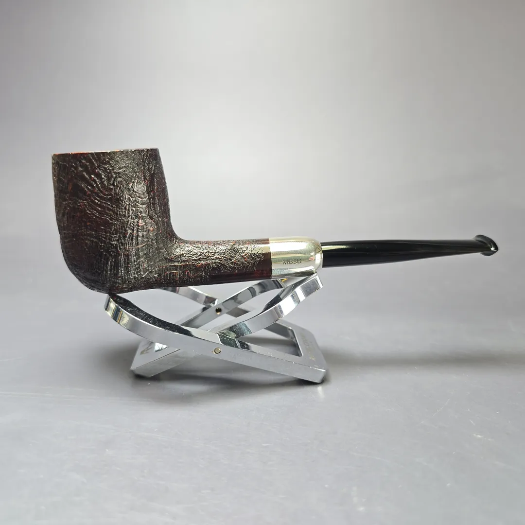 MBSD Briars Timeless Traditions 1 Sandblasted Billiard w/ Silver Handmade Briar Pipe, New - Image 3