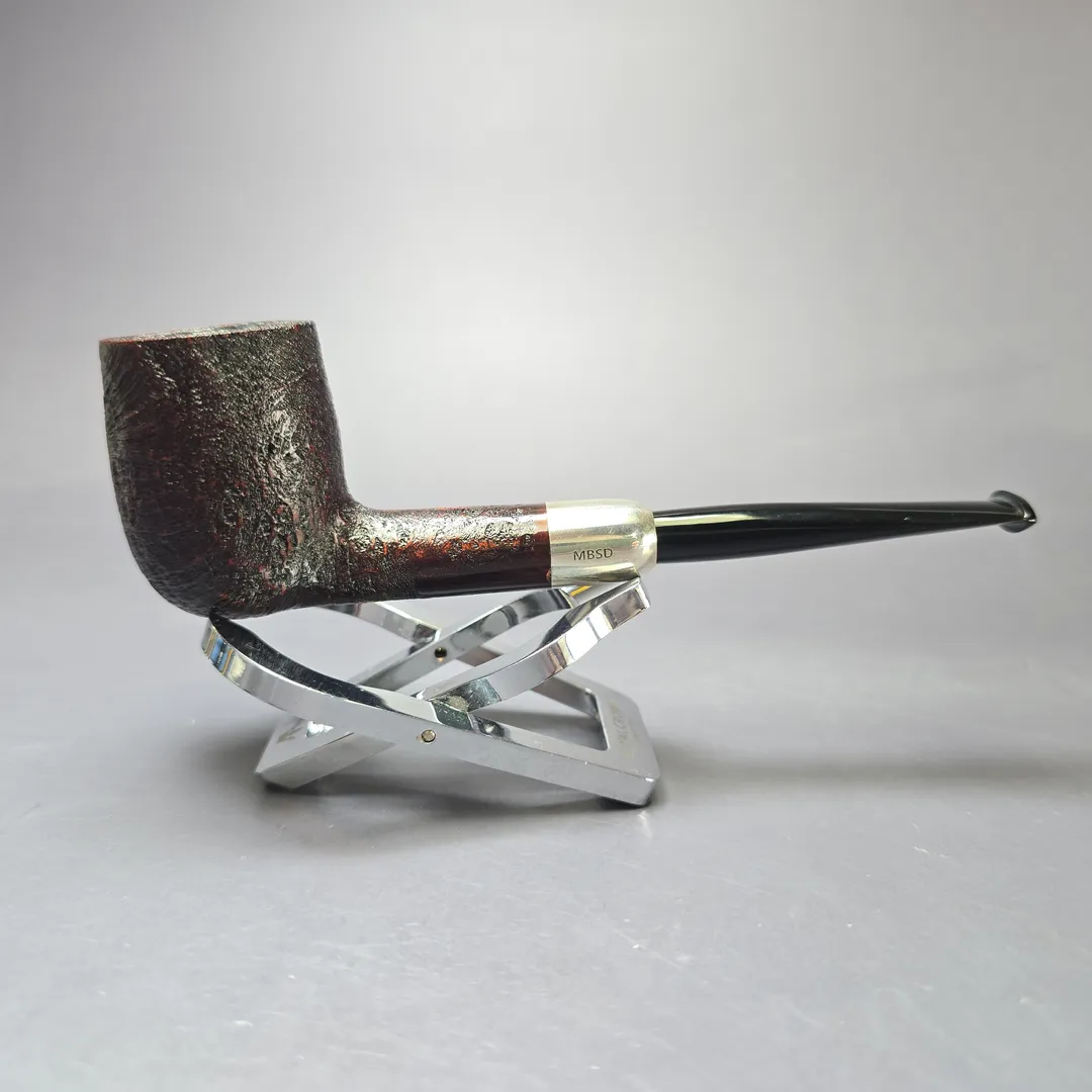 MBSD Briars Timeless Traditions 1 Sandblasted Billiard w/ Silver Handmade Briar Pipe, New - Image 3