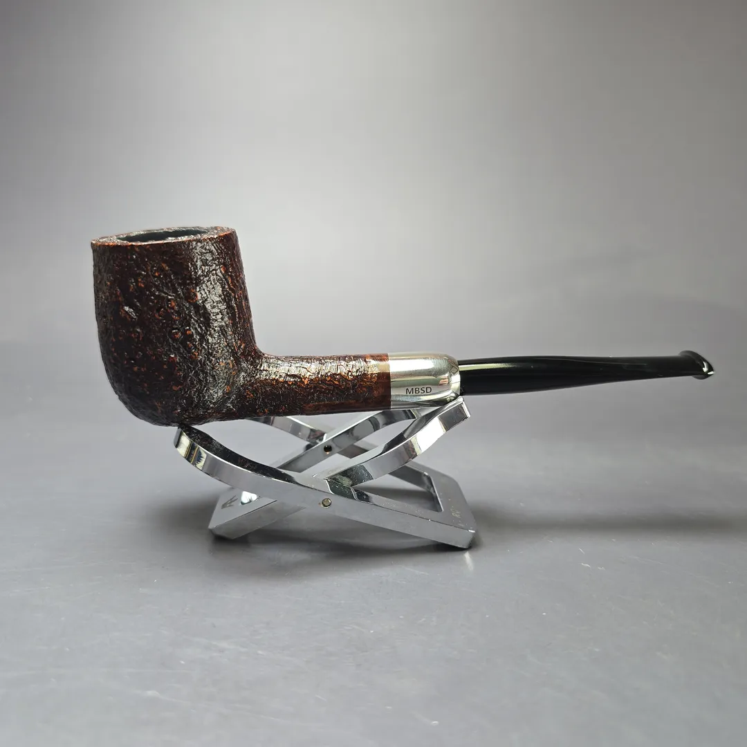 MBSD Briars Timeless Traditions 1 Sandblasted Billiard w/ Silver Handmade Briar Pipe, New - Image 3