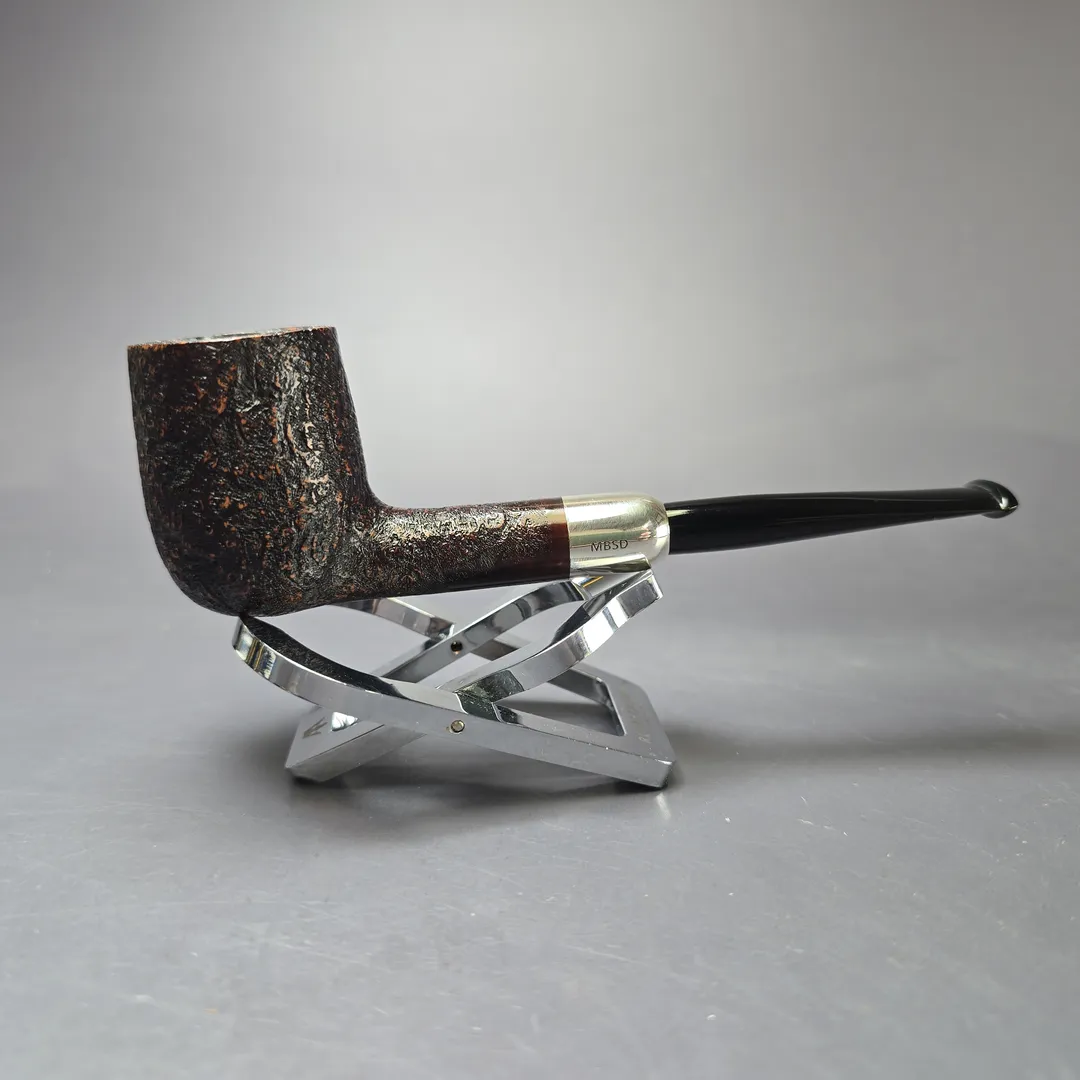 MBSD Briars Timeless Traditions 1 Sandblasted Billiard w/ Silver Handmade Briar Pipe, New - Image 3