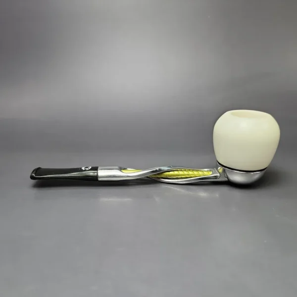 Falcon Shillelagh Green w/ MBSD Meerschaum Apple Block Meerschaum Bowl Pipe, New - Image 4