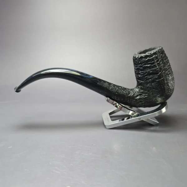 Pipe Tristan Sandblasted LC Bent Billiard w/ Blue Cumberland Handmade Briar Pipe, New - Image 4