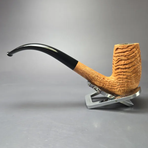 Pipe Tristan Sandblasted "Tanshell" LC Bent Billiard Handmade Briar Pipe, New - Image 4