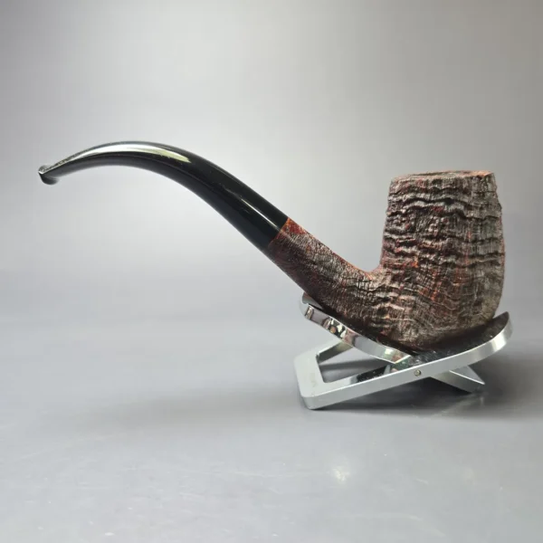 Pipe Tristan "Antique Shell" Sandblasted LC Bent Billiard Handmade Briar Pipe, New - Image 4