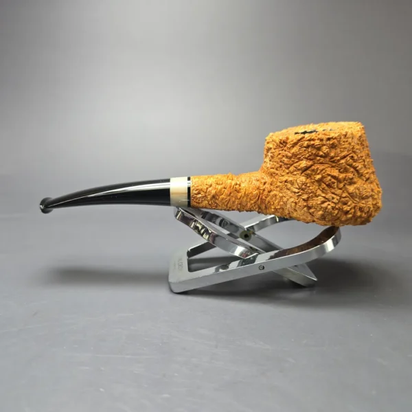 Pipe Tristan "Shape 55" Rusticated Pot w/ Horn Handmade Briar Pipe, New - Image 4