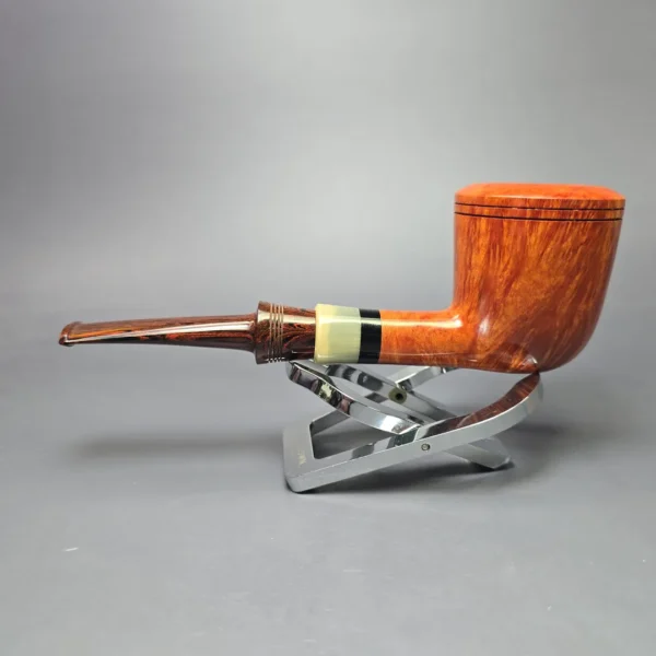 Kai Neilsen Flame Grain Old Briar Smooth Dublin w/ Horn Estate Briar Pipe, Unsmoked, 9mm - Image 4