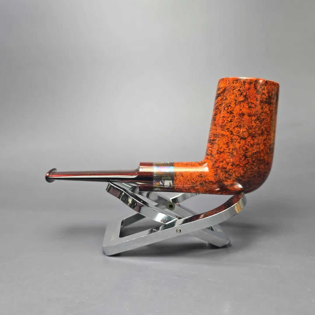 Walt Cannoy Cardinal House Hollingsworth Smooth Stack w/ Silver Handmade Briar Pipe, New - Image 4