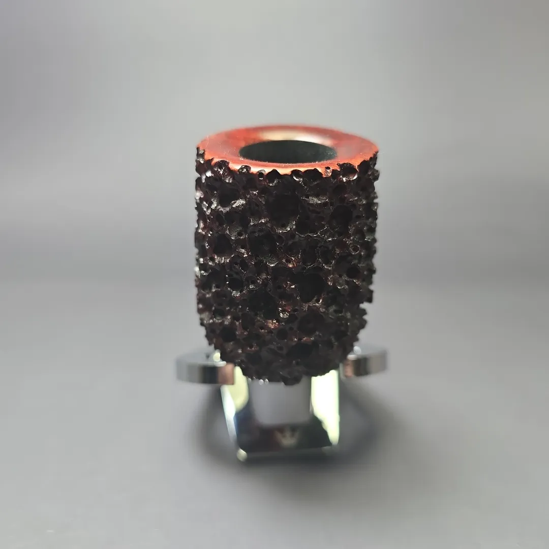 Walt Cannoy Cardinal House Morton Lava Rock Bamboo Billiard Handmade Briar Pipe, New - Image 4