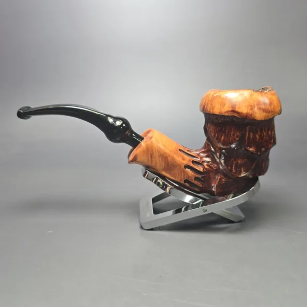 Nording Spruce Cone Partially Rusticated Freehand Estate Briar Pipe, Unsmoked - Image 4