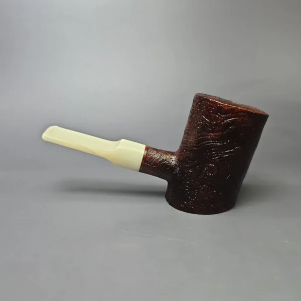 Moonshine MS06 Leather Sandblasted Stoker Poker w/ White Stem Briar Pipe, New - Image 4