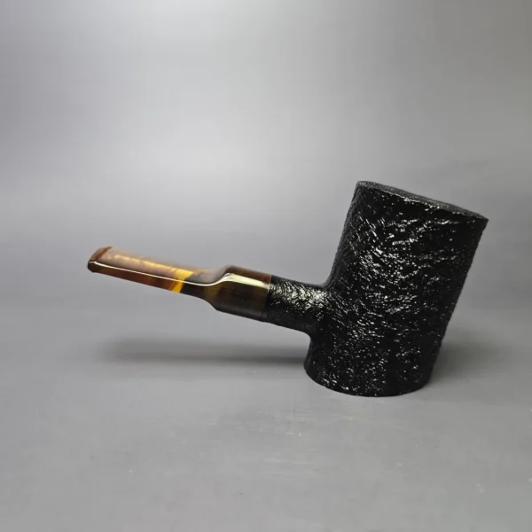 Moonshine MS06 Black Sandblasted Stoker Poker w/ Tortoiseshell Stem Briar Pipe, New - Image 4