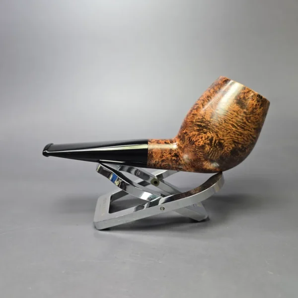 Moonshine MS03 Dark Smooth Deviled Egg Anse w/ Black Stem Briar Pipe, New - Image 4