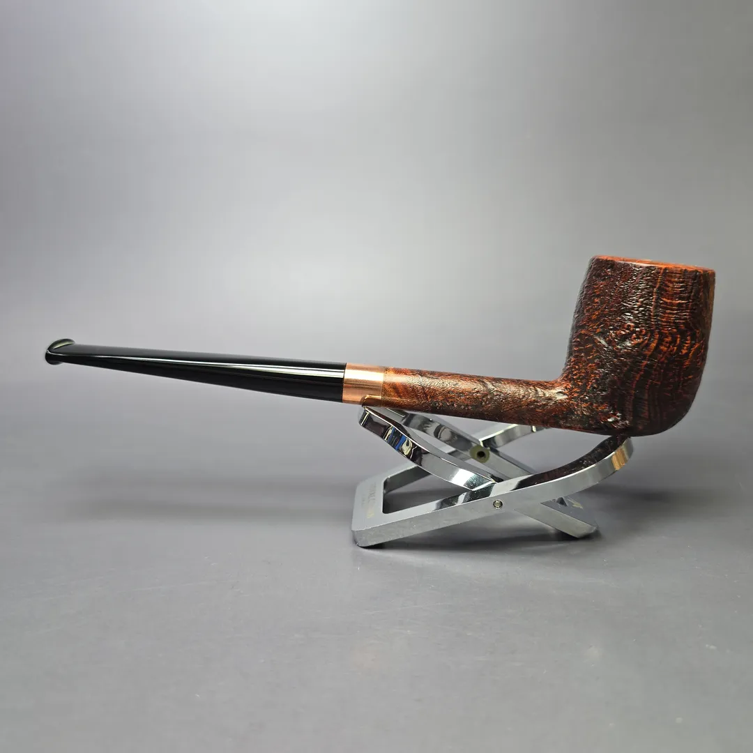 Bruno Nuttens Bing B1 Partially Sandblasted Billiard Briar Pipe, New - Image 4
