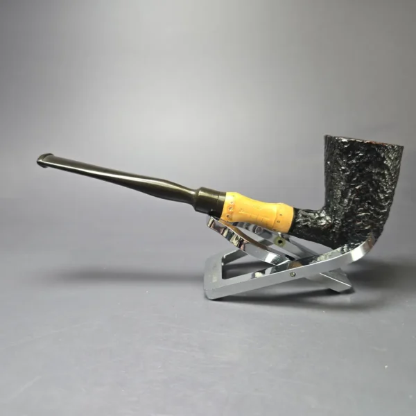 Stanwell c.1960s Hand Made Bamboo Sandblasted Nefertiti Dublin Estate Briar Pipe, Unsmoked - Image 4