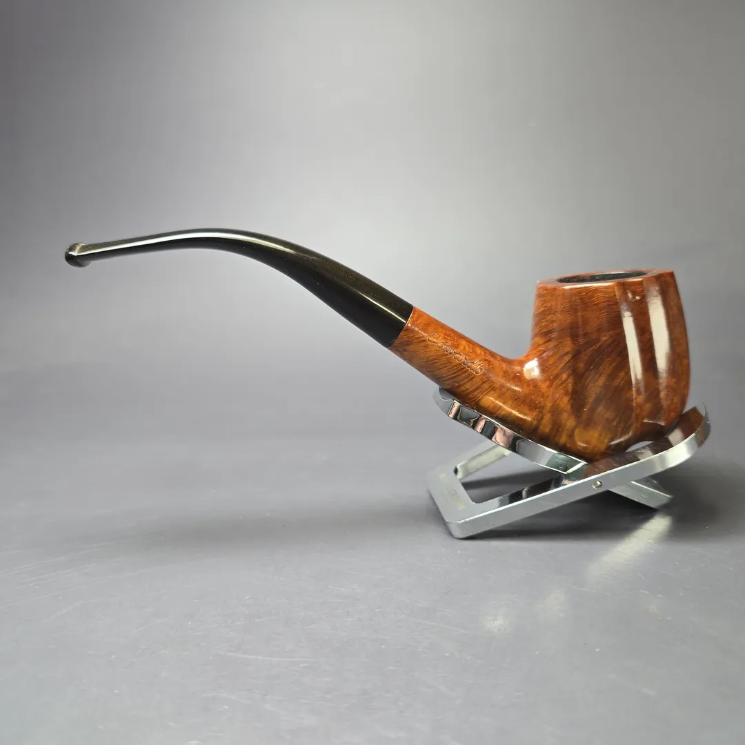 Edward's Large Smooth Fluted Bent Billiard Estate Briar Pipe, American Estates - Image 4