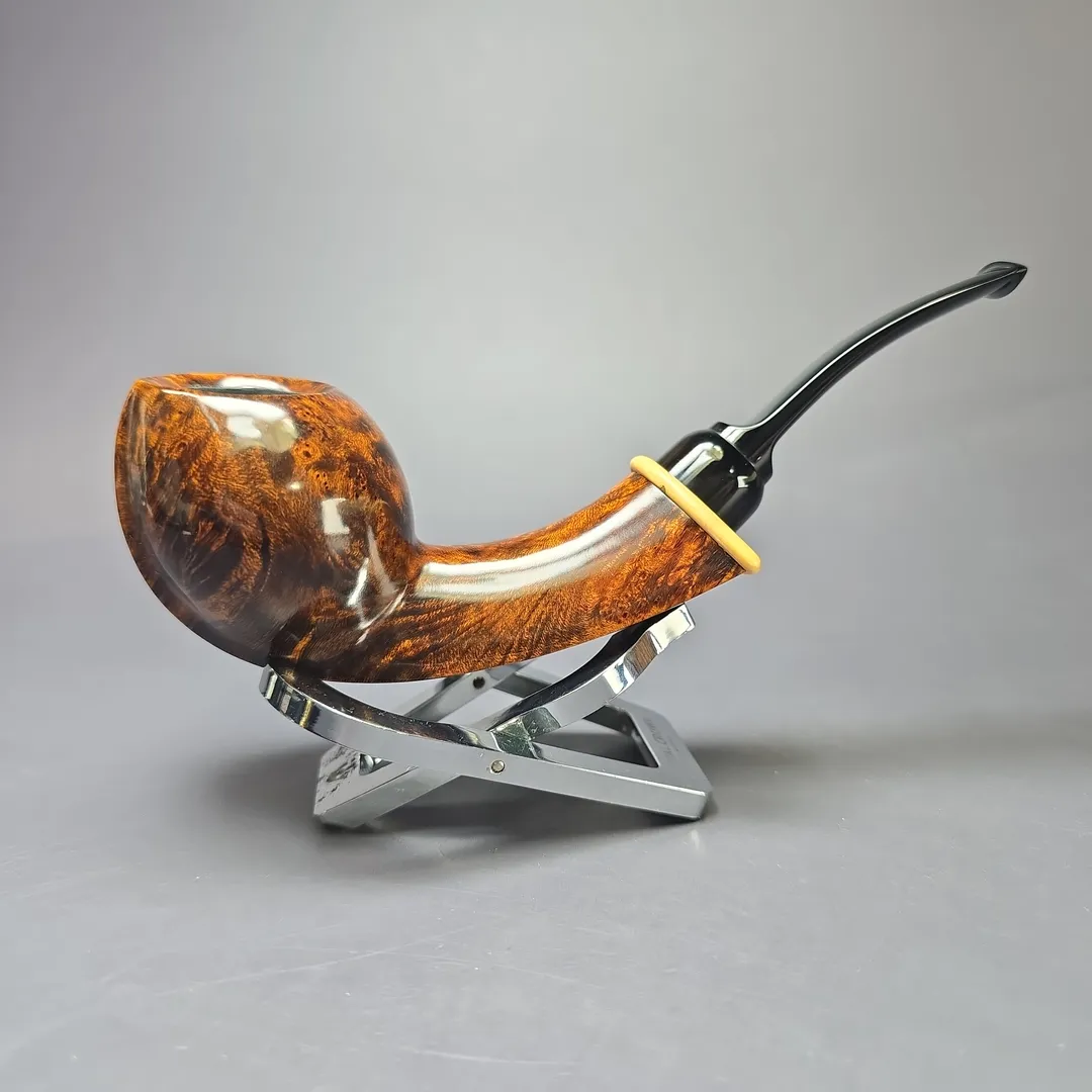 MBSD Briars Modern Masters 2 Smooth Blowfish w/ Boxwood Briar Pipe, New - Image 4