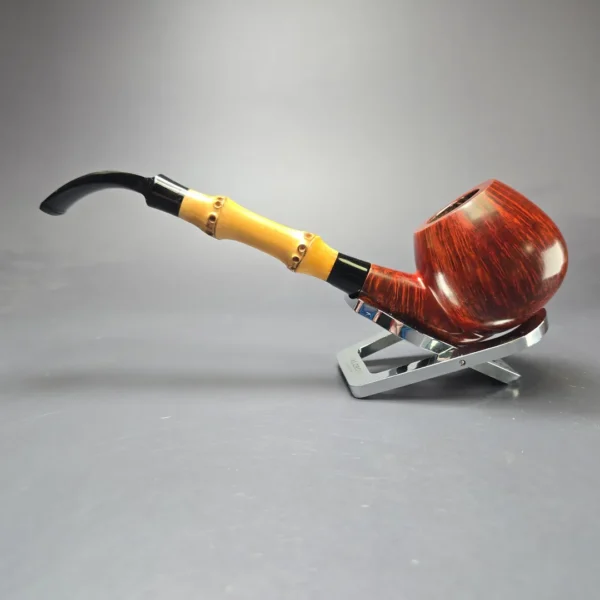Bjarne Nielsen Signature Grade AX Smooth Apple w/ Bamboo Estate Briar Pipe, Unsmoked - Image 4