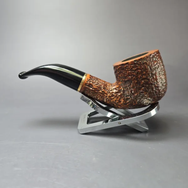 Savinelli Short Partially Rusticated Bent Pot Estate Briar Pipe, Italian Estates, 6mm - Image 4