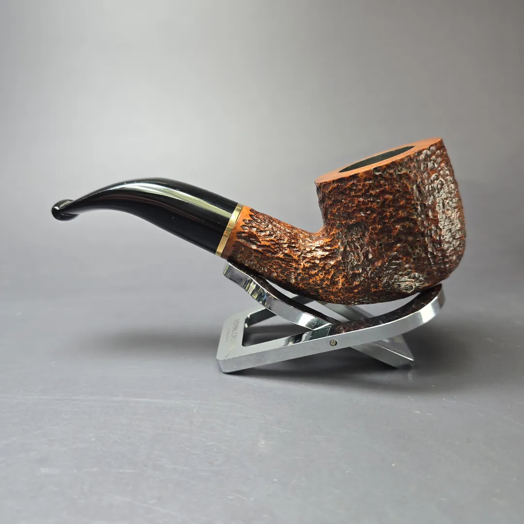 Savinelli Short Partially Rusticated Bent Pot Estate Briar Pipe, Italian Estates, 6mm - Image 4