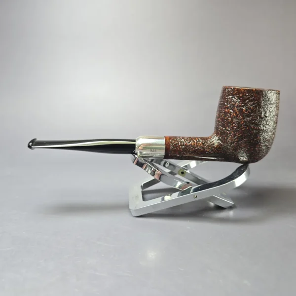 MBSD Briars Timeless Traditions 1 Sandblasted Billiard w/ Silver Handmade Briar Pipe, New - Image 5