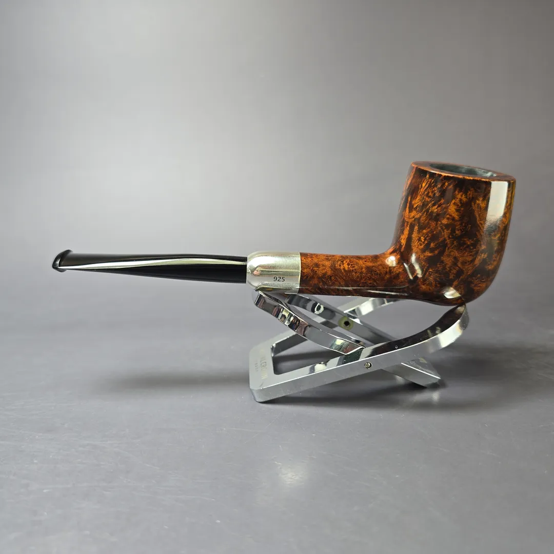 MBSD Briars Timeless Traditions 1 Smooth Billiard w/ Silver Handmade Briar Pipe, New - Image 5