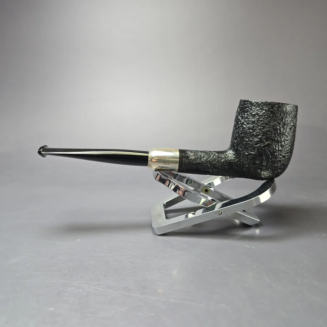 MBSD Briars Timeless Traditions 1 Sandblasted Billiard w/ Silver Handmade Briar Pipe, New - Image 5