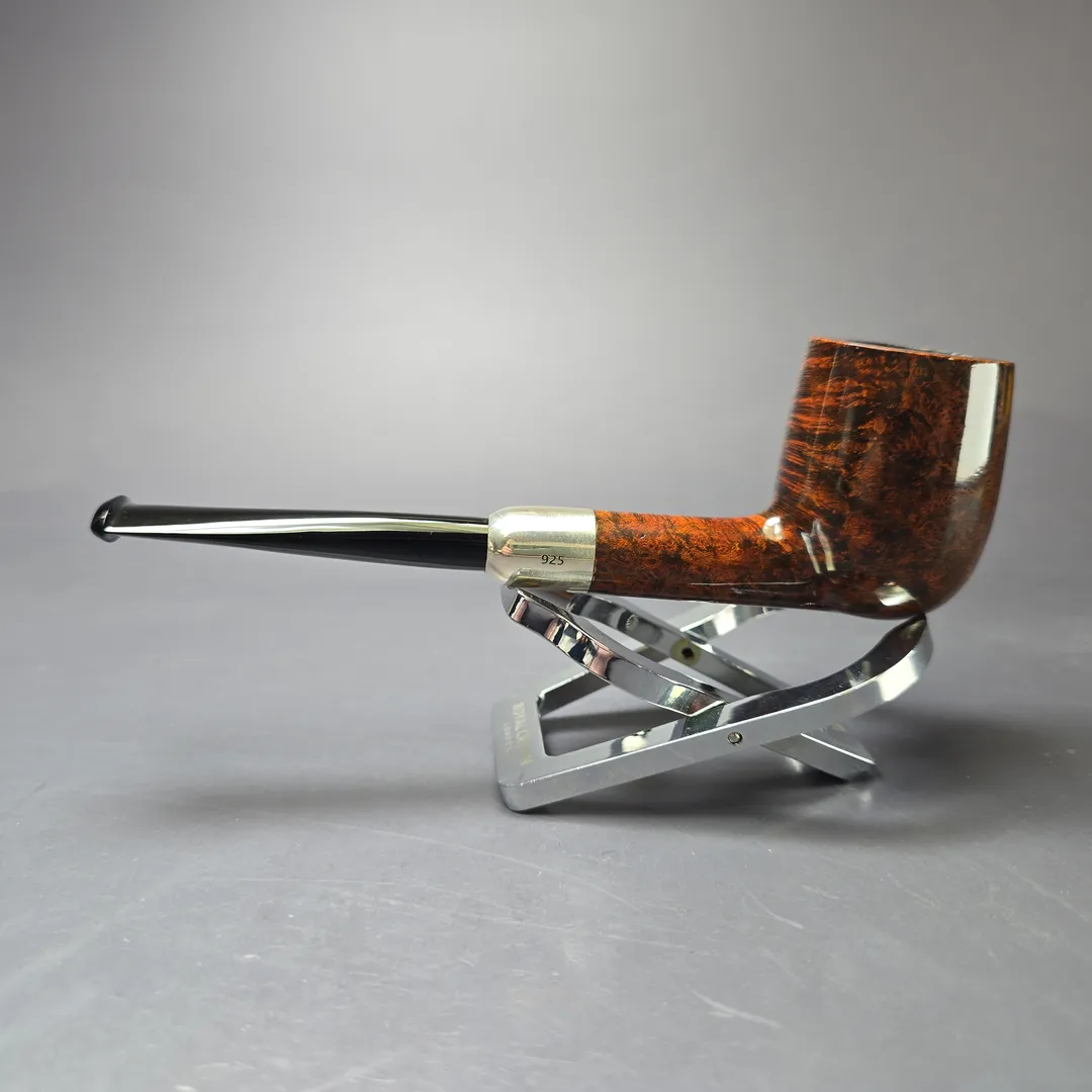 MBSD Briars Timeless Traditions 1 Smooth Billiard w/ Silver Handmade Briar Pipe, New - Image 5