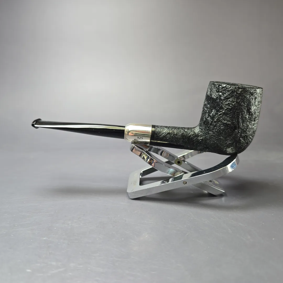 MBSD Briars Timeless Traditions 1 Sandblasted Billiard w/ Silver Handmade Briar Pipe, New - Image 5